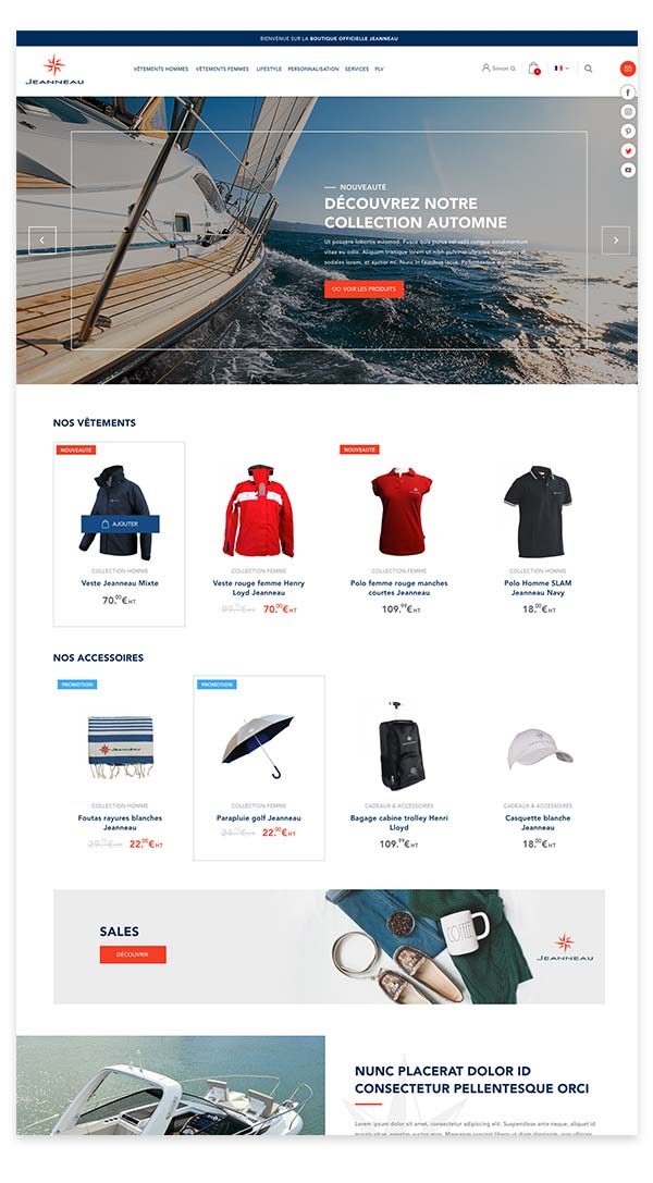 Analyse de site e-commerce par L'agence web L'Agence Digitaline - La boutique Jeanneau
